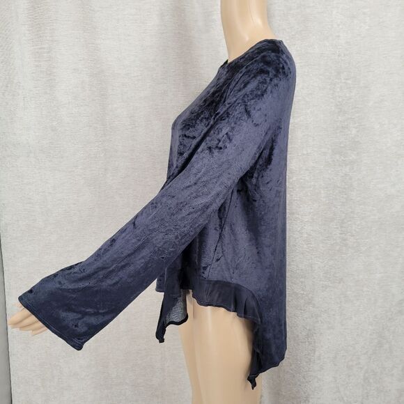 Stark X Velvet Velour Top with Shark Bite Sides Women's Size Medium Charcoal - Picture 2 of 12